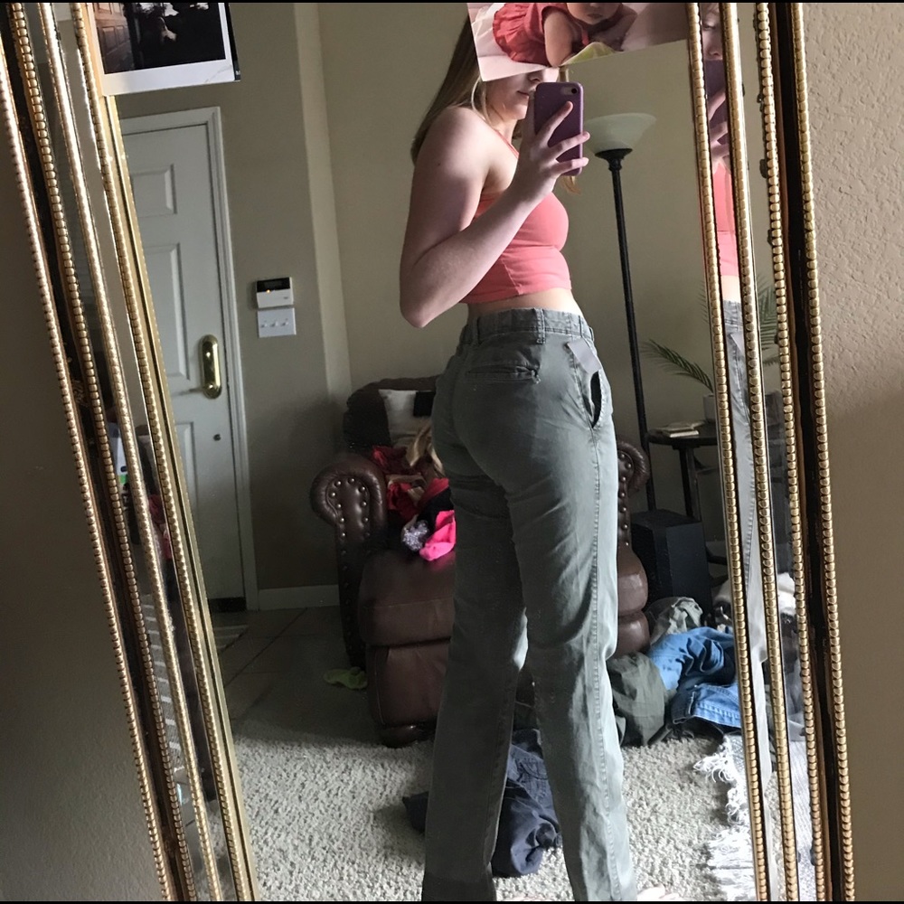 Green Khaki skinny jeans